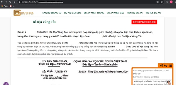 p/Một website lập tức đăng rất chi tiết dự án đầu tư của một Tập đoàn chỉ mới vừa được tiến hành nghiên cứu khảo sát lập quy hoạch.