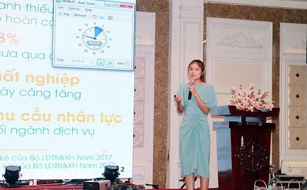 Thí sinh tham gia vòng chung kết cuộc thi Khởi nghiệp đổi mới sáng tạo tỉnh Đồng Nai năm 2019. Ảnh: H.Yến