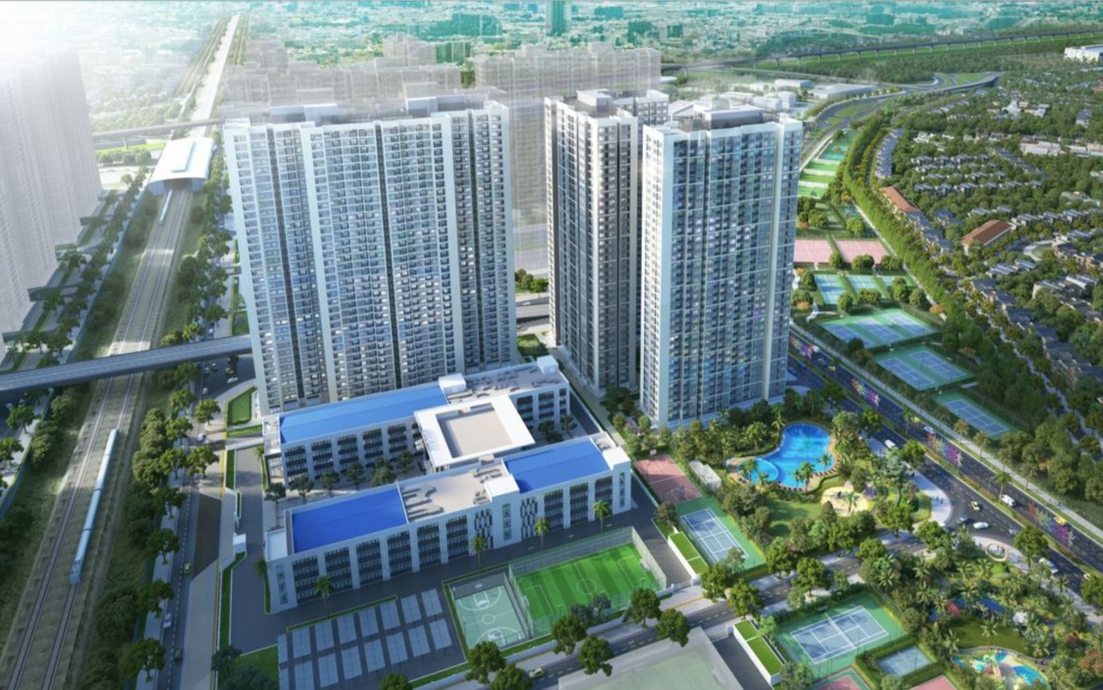 Ba toà căn hộ tại phân khu Sapphire ParkVille sở hữu ba mặt thoáng hiếm cóp/bao quanh bởi công viên, trường học 