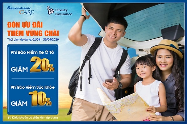 Giảm đến 20% phí bảo hiểm Liberty khi mua qua Sacombank