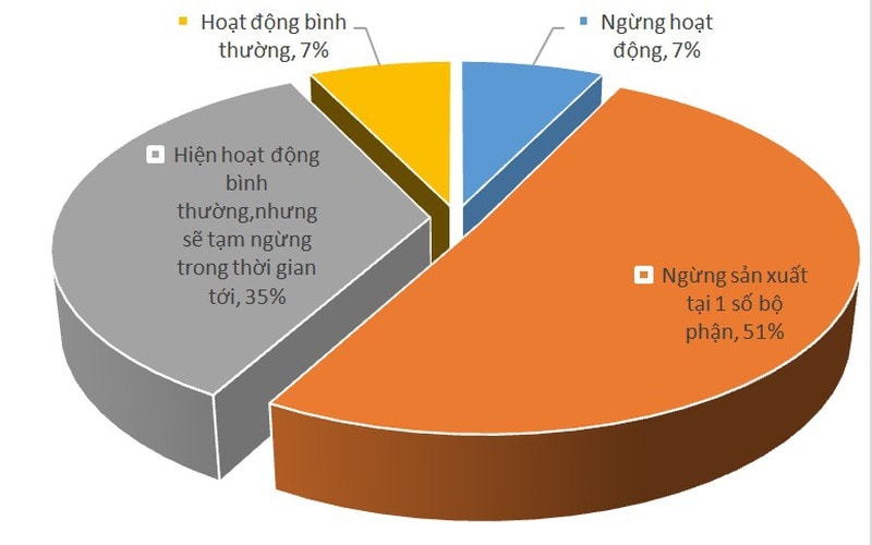 Tác động của đại dịch Covid-19 đến sản xuất của các doanh nghiệp gỗ (Nguồn nhóm nghiên cứu VIFOREST, HAWA, BIFA, FPA Bình Định)