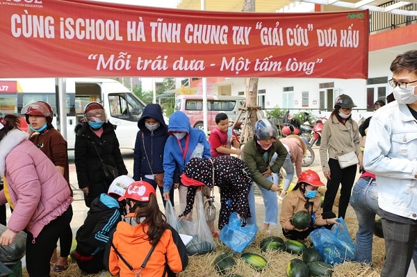 iSchool Hà Tĩnh mở địa điểm bán dưa ủng hộ nông sản Việt đang gặp tình trạng rớt giá vì không thể xuất khẩu, và nhận được sự ủng hộ của phụ huynh, các tổ chức tình nguyện.