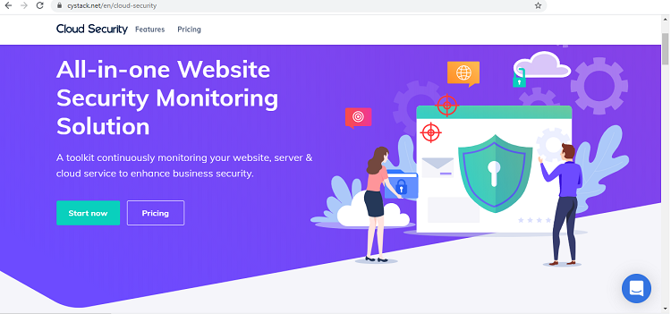 Giao diện trang web sản phẩm bảo mật Cloud Security.