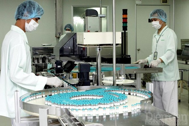 Sản xuất vắc xin tại Công ty Vắc xin và Sinh phẩm số 1