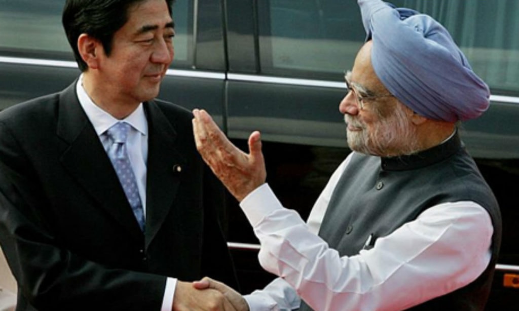 Thủ tướng Nhật Bản, Shinzo Abe, và Thủ tướng Ấn Độ, Narendra Modi.