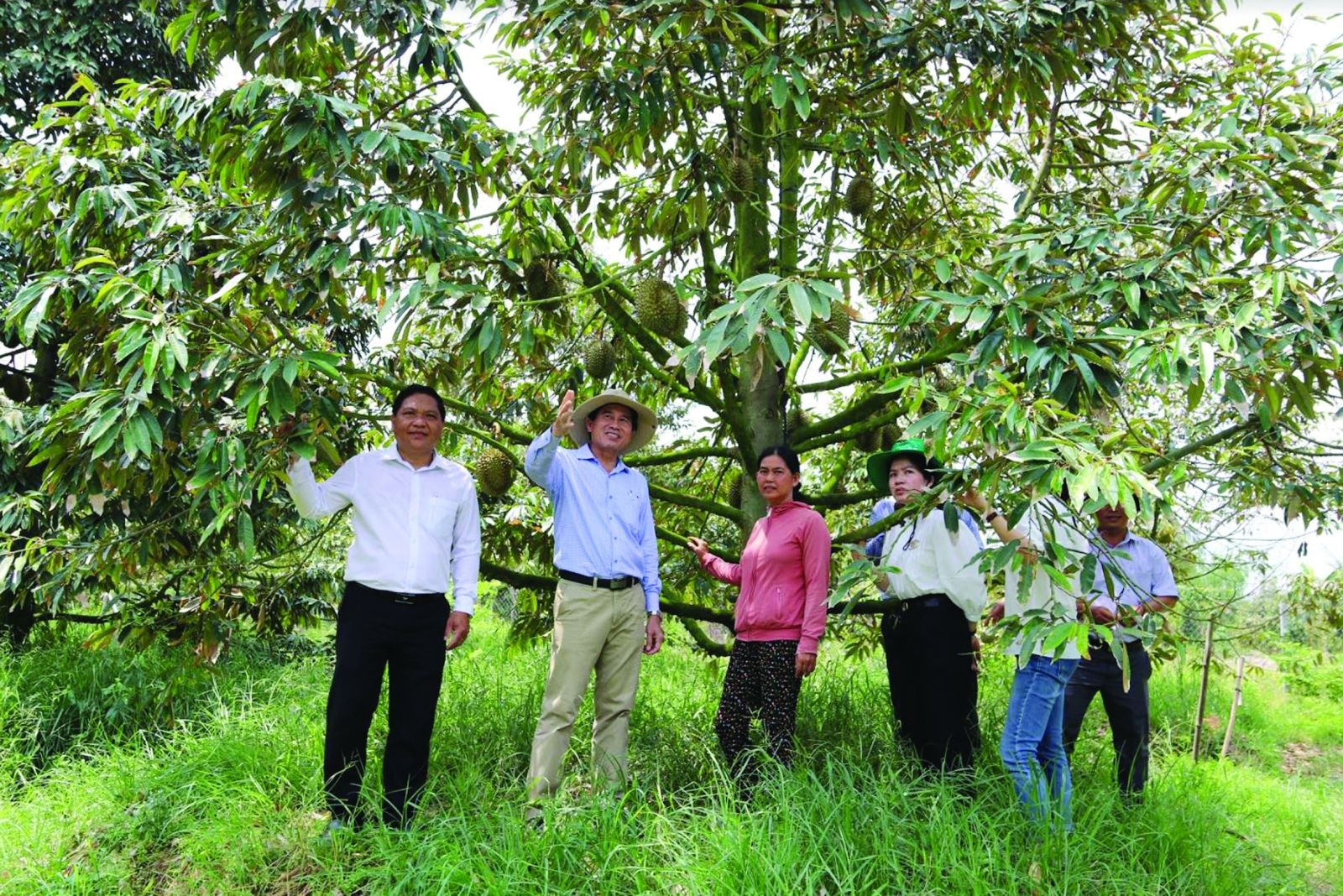 Ông Lê Văn Hưởng, Chủ tịch UBND tỉnh Tiền Giang trao đổi với chị Đinh Thị Hạnh, ấp 2, xã Cẩm Sơn, huyện Cai Lậy.