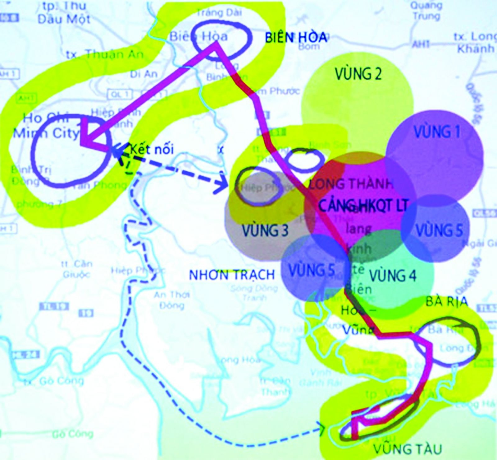 Hạ tầng chưa hoàn thiện, việc xây dựng đô thị 15.000 ha tại vùng II sân bay Long Thành tiềm ẩn nguy cơ tạo thành các đô thị ma tiếp theo. Ảnh: Sơ đồ quy hoạch vùng chức năng Cảng hàng không quốc tế Long Thành. 