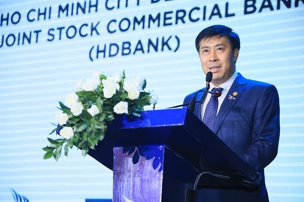 TS. Lê Thành Trung - P.TGĐ HDBank phát biểu tại Lễ trao giải 