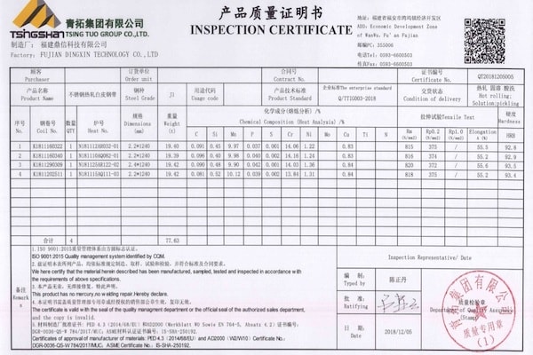 Bảng chỉ số thành phần hóa học chi tiết của các sản phẩm theo tiêu chuẩn cơ sở của nhà sản xuất.