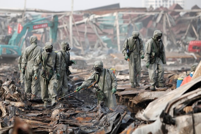 Vụ nổ kho hóa chất ở Thiên Tân, Trung Quốc năm 2015. (Ảnh: AFP)