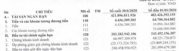 Báo cáo tài chính quý 2 năm 2020 của HC3