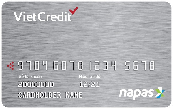 Mặt trước Thẻ Vay VietCredit do VietCredit phát hành