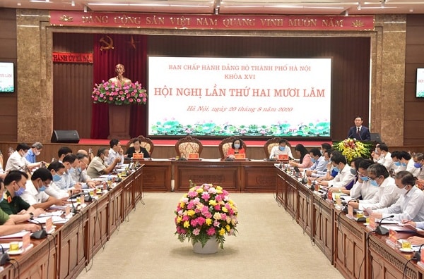 Hội nghị lần thứ hai mươi lăm, Ban Chấp hành Đảng bộ thành phố Hà Nội khóa XVI. Ảnh: Thành Chung