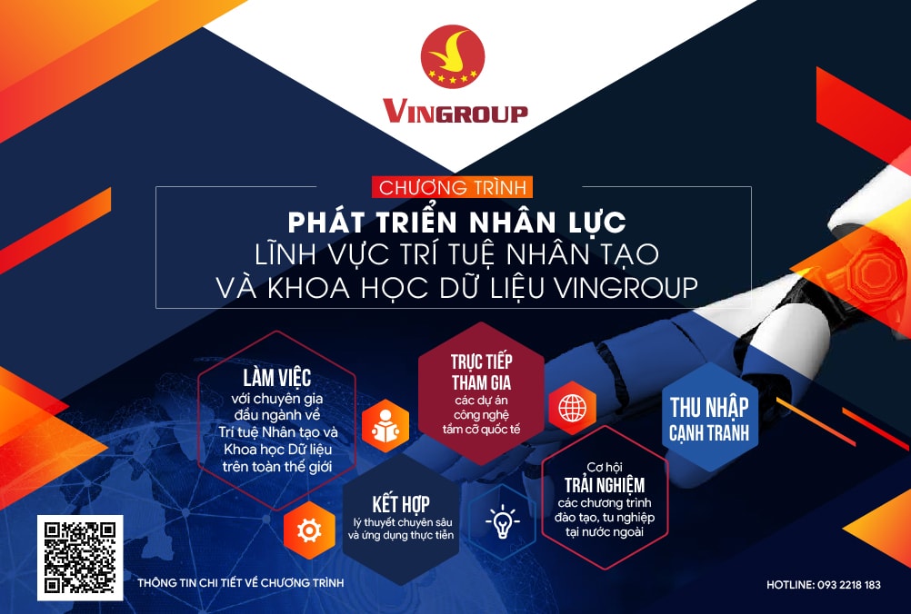 Chương trình Phát triển nhân lực lĩnh vực Trí tuệ nhân tạo và Khoa học dữ liệu Vingroup bắt đầu nhận hồ sơ ứng tuyển từ ngày 21/8/2020.