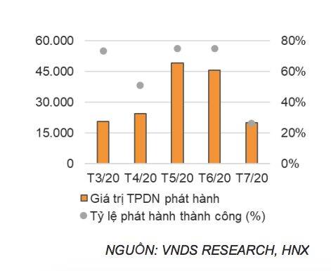  Giá trị TPDN phát hành riêng lẻ thành công (tỷ đồng)