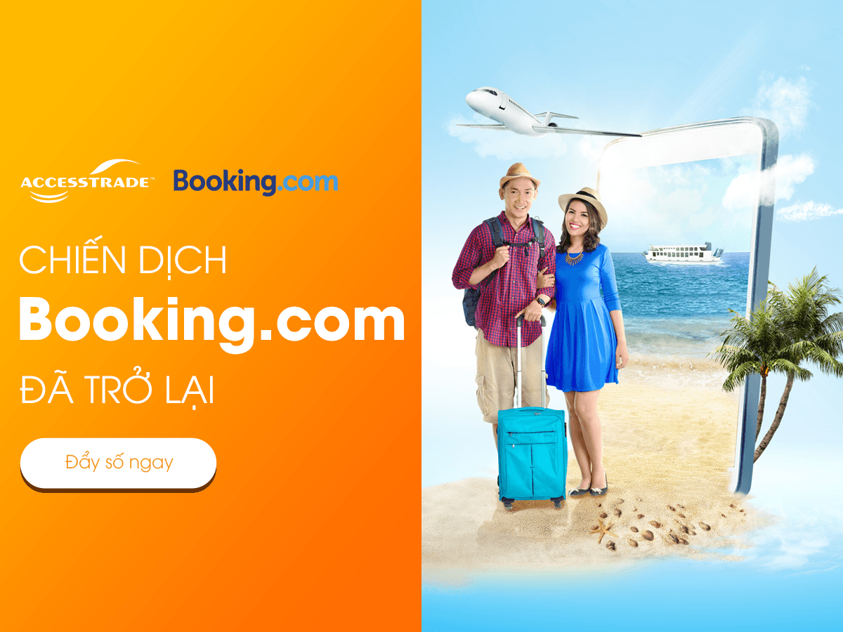 Ví dụ trang đặt phòng trực tuyến Booking triển khai chương trình Affiliate với ACCESSTRADE