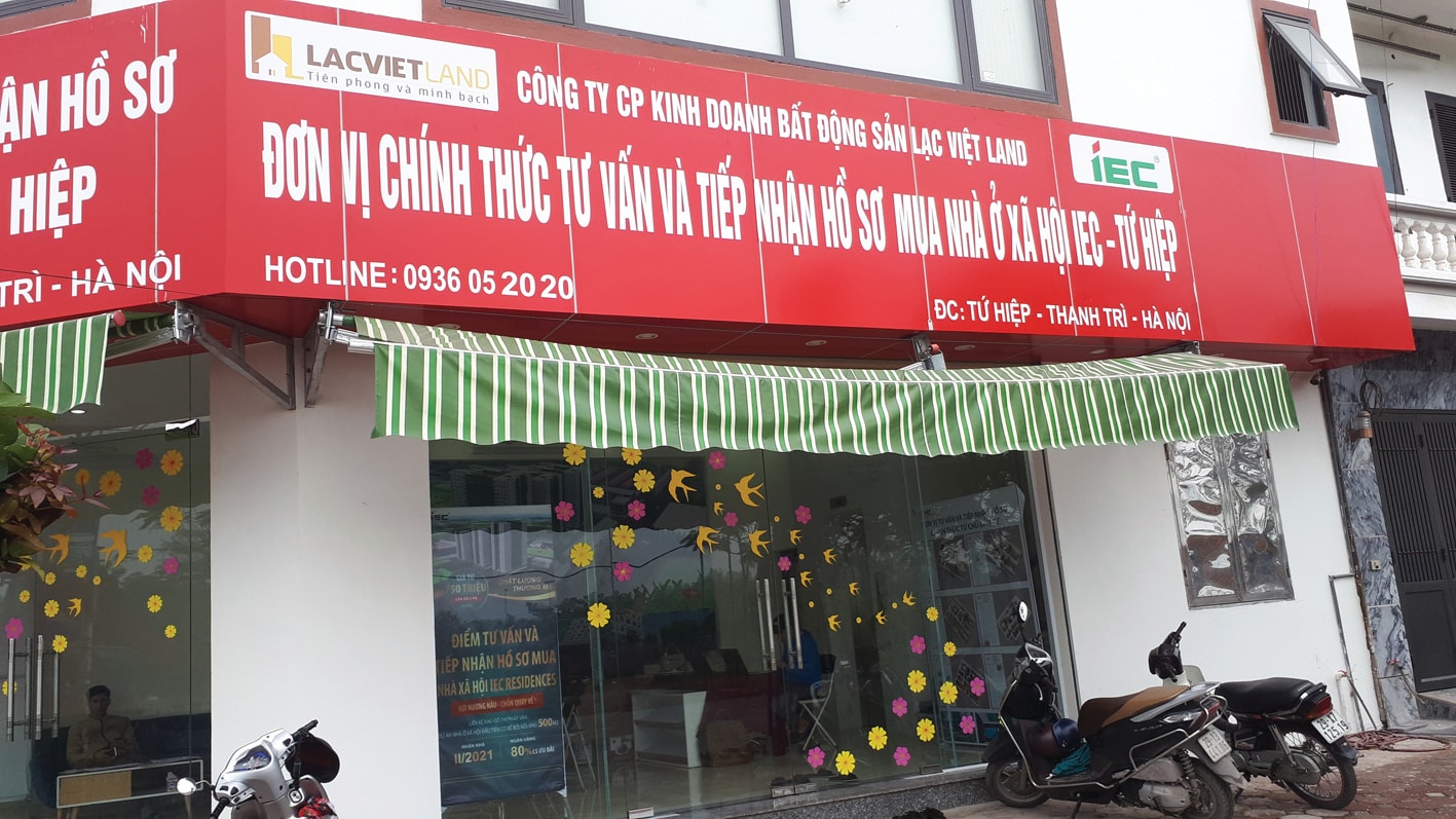  Lạc Việt Land quảng cáo công khai tiếp nhận hồ sơ mua nhà ở xã hội IEC Tứ Hiệp. Ảnh: ST