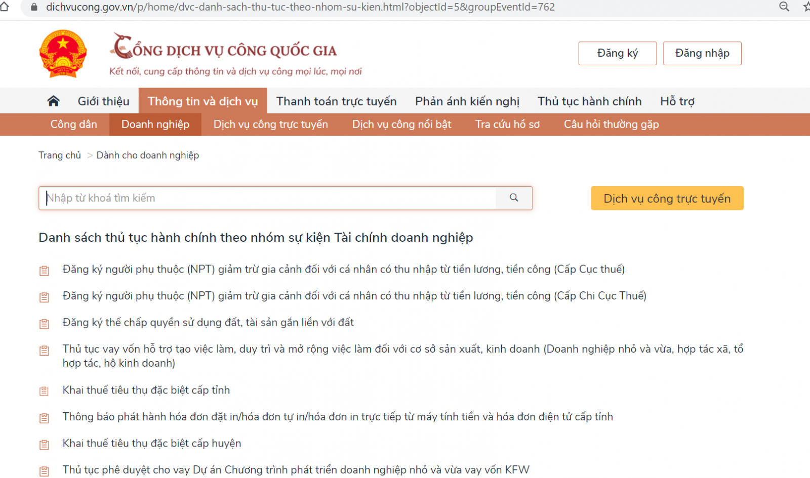 các thủ tục liên quan đến nhiều người nộp thuế 