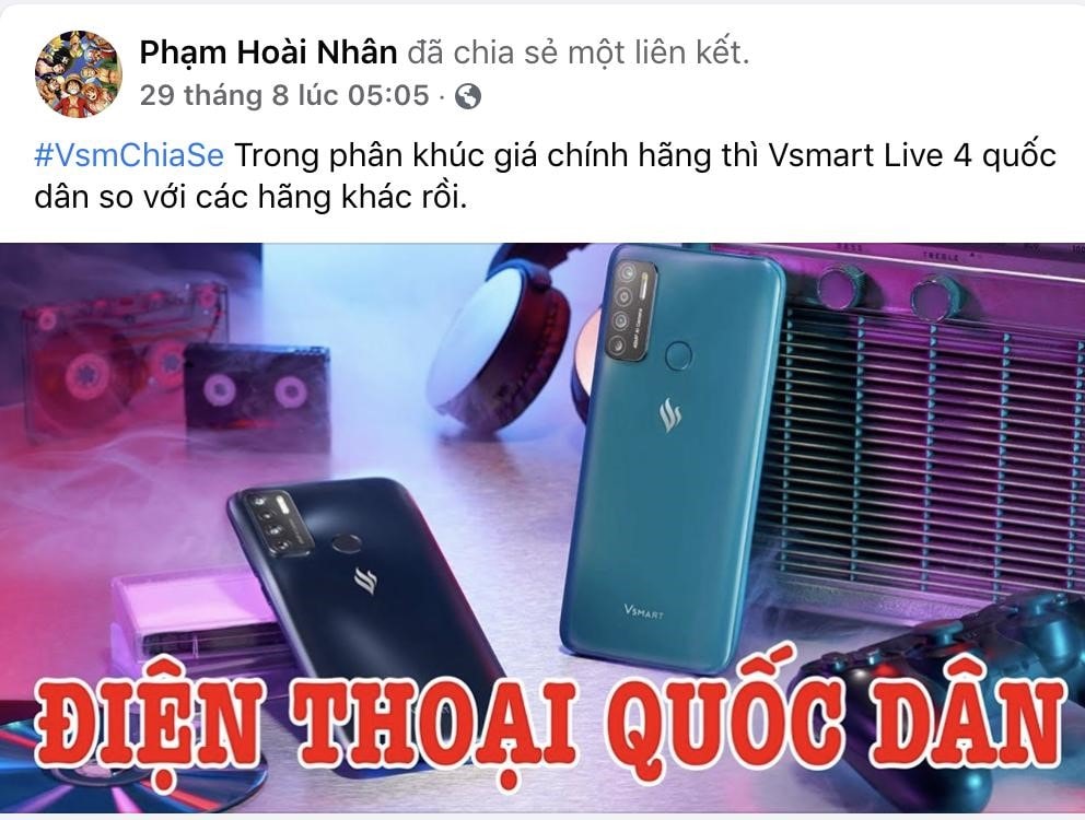 Người dùng ưu ái gọi Vsmart Live 4 là smartphone quốc dân.