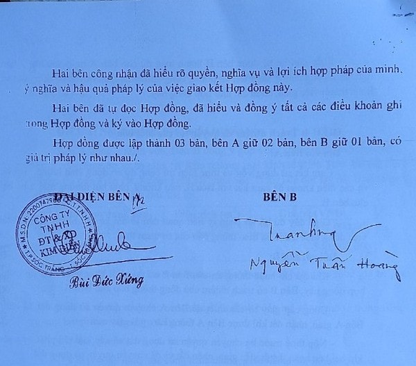 Dù Cty Kim Điền được thành lập vào ngày 7/6/2018 nhưng ngày 26/5/2018 ông Xứng đã có con dấu Cty.