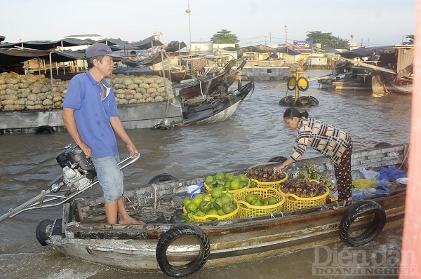 Những mặt hàng phục vụ tại chợ chủ yếu là các loại nông sản của người dân địa phương như các loại trái cây, rau, củ, quả, hoa cảnh...