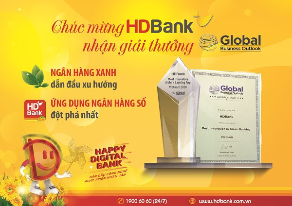 Giải thưởng được trao cho HDBank trên những thành tựu đổi mới, sáng tạo, lợi thế và hiệu quả kinh doanh 