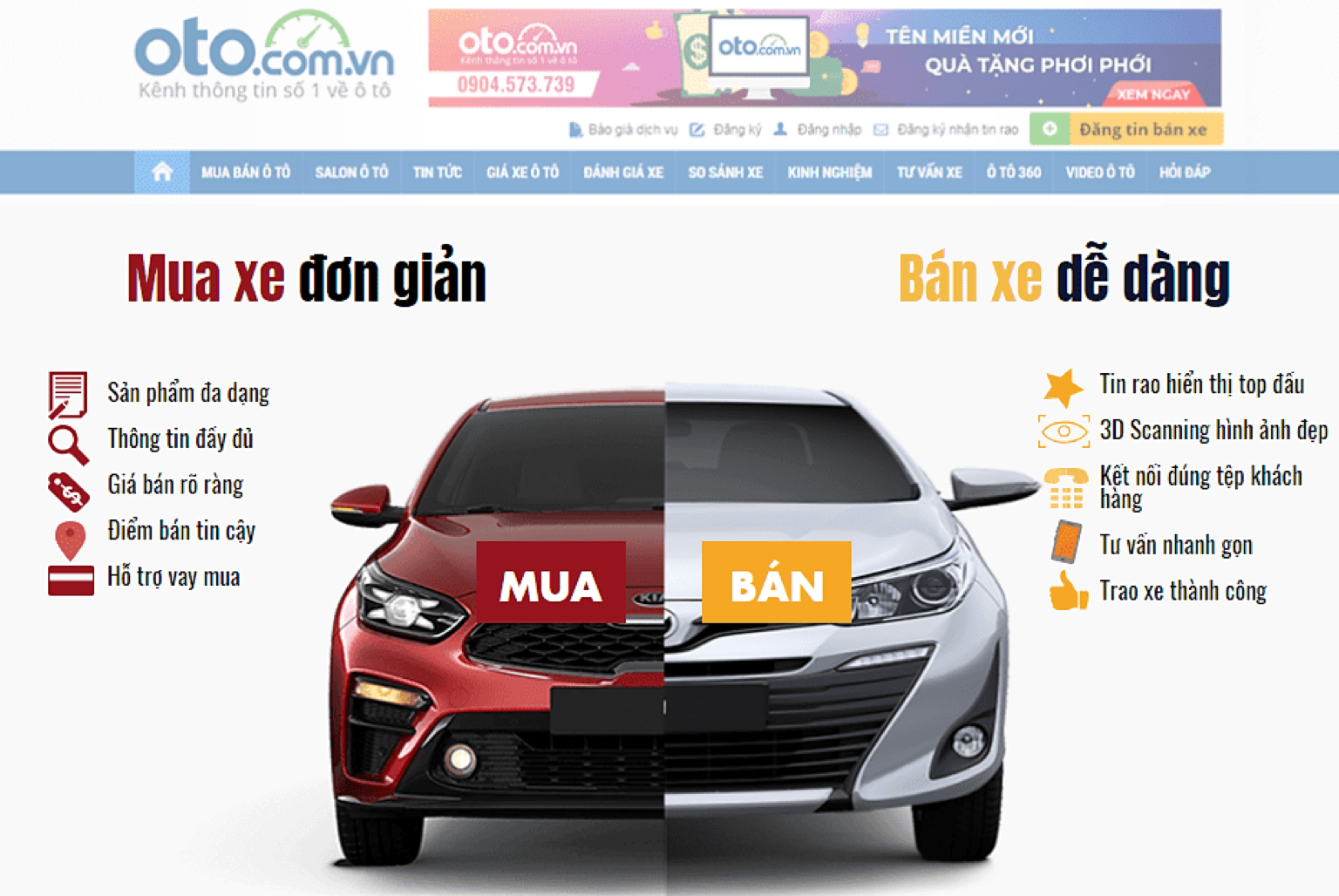 Mua xe dễ dàng hơn cùng với Oto.com.vn