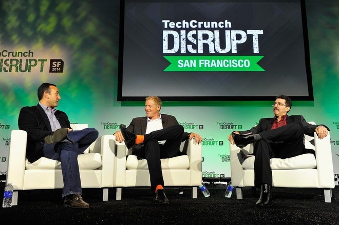 Mike Speiser (ngoài cùng bên trái) tại một sự kiện của TechCrunch vào tháng 9/2014. Ảnh: Getty Images.