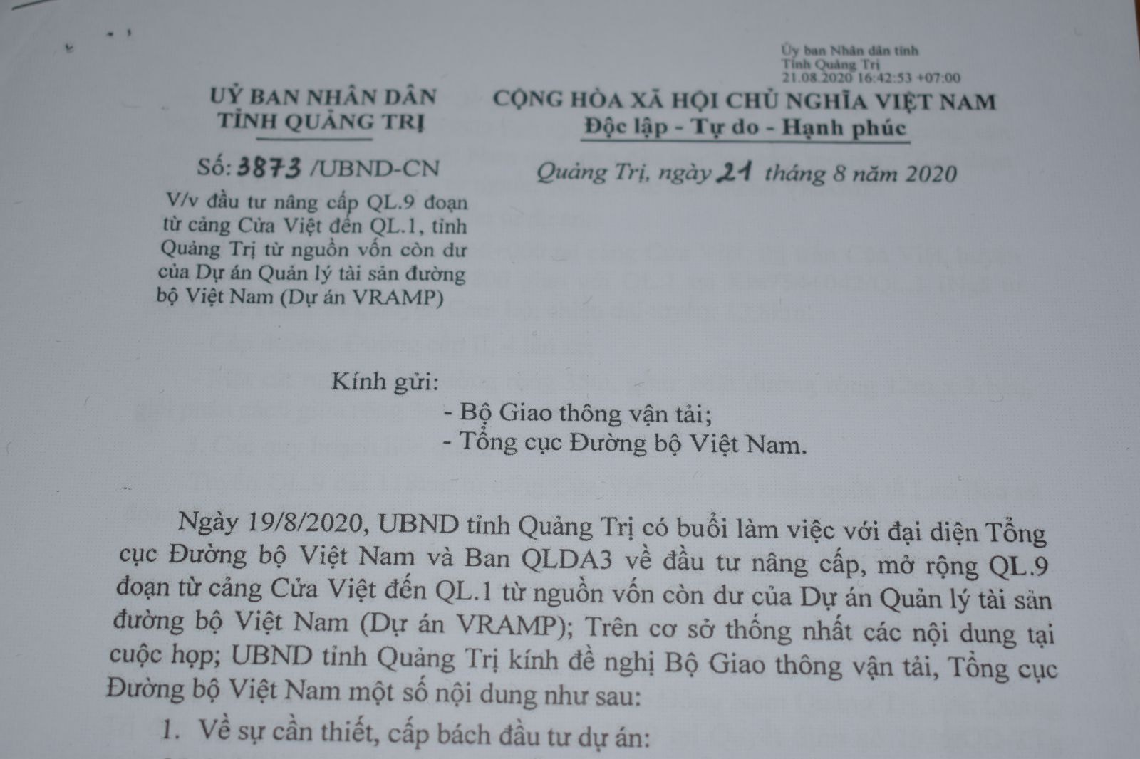 Đường 9 là một trong những trục giao thông quan trọng nhất tỉnh Quảng Trị