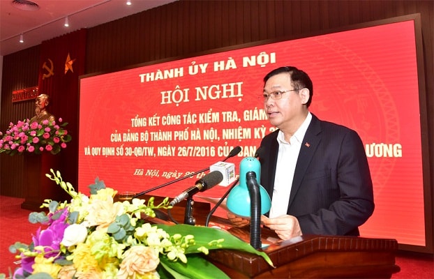 Bí thư Thành ủy Hà Nội Vương Đình Huệ.