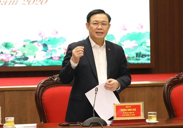 Bí thư Thành ủy Hà Nội Vương Đình Huệ. (Ảnh: Thành Chung)
