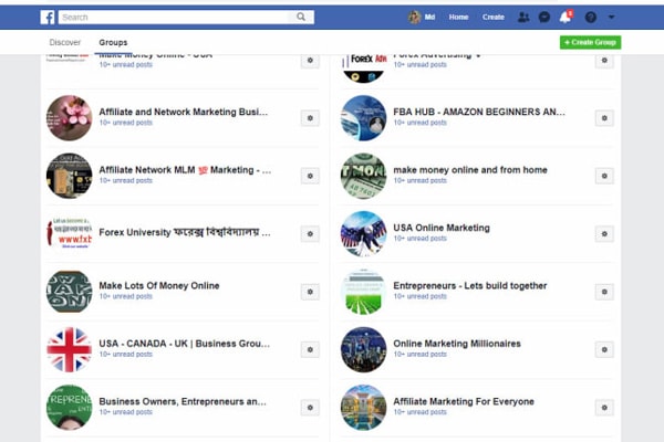 Các nhóm trên Facebook hoạt động tập trung vào các lĩnh vực, sở thích khác nhau của từng nhóm người dùng.