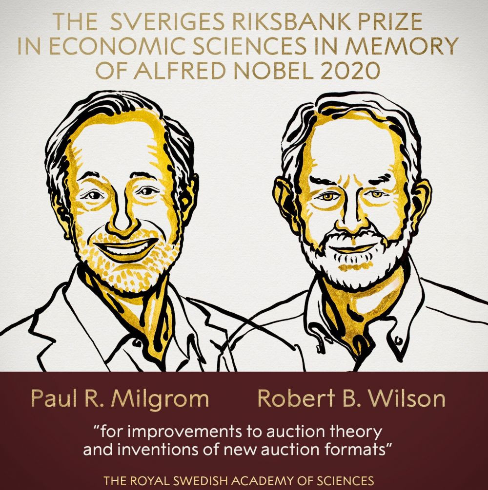 Hai nhà kinh tế Mỹ Paul. R.Milgrom và Robert B.Winson đã giành giải Nobel Kinh tế 2020. (Nguồn: Nobel Prize)