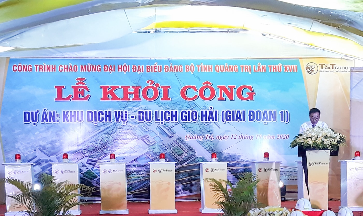 Ông Nguyễn Anh Tuấn, Phó tổng giám đốc Tập đoàn T&T Group phát biểu tại lễ khởi công dự án.