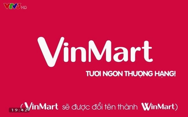 Một quảng cáo trên truyền hình của VinMart cho thấy thương hiệu bán lẻ này sẽ được đổi tên thành WinMart