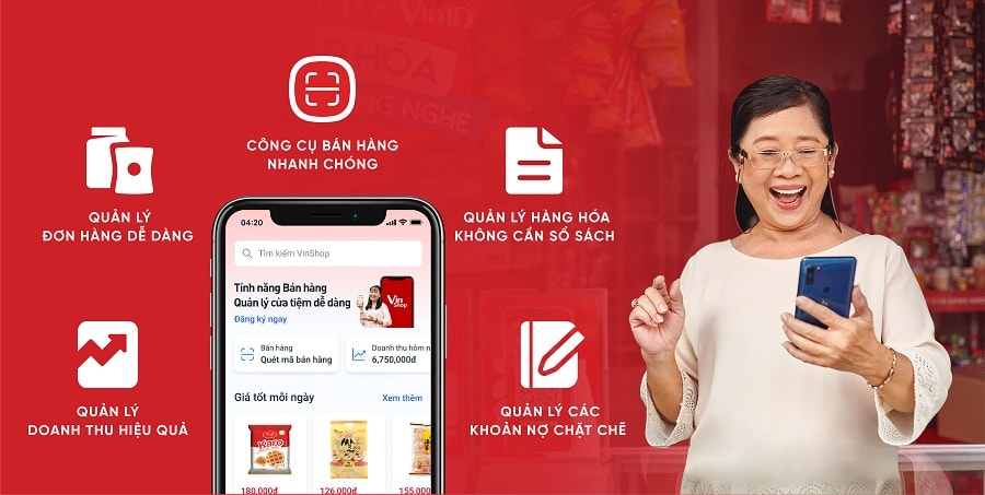 VinShop tung “tuyệt chiêu công nghệ” giảm gánh nặng cho chủ tạp hóa