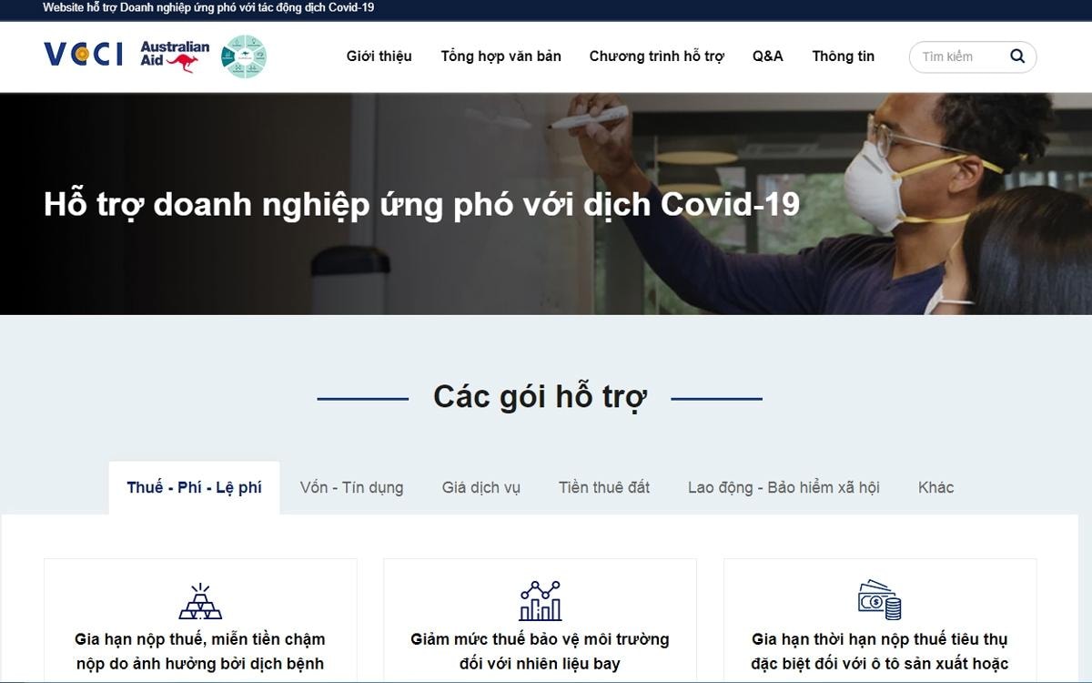 Website hỗ trợ Doanh nghiệp ứng phó với tác động dịch Covid-19.