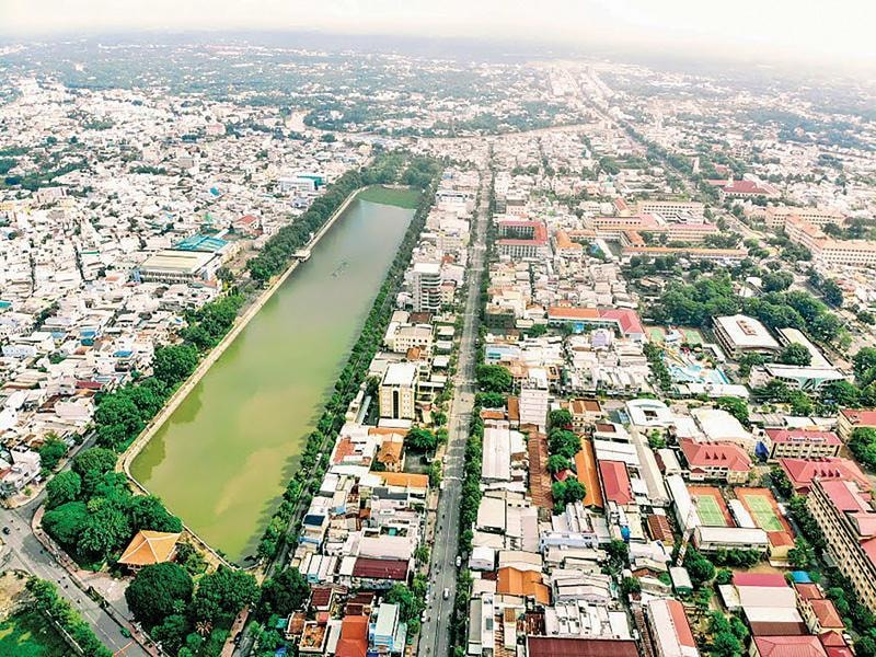 Toàn cảnh TP. Mỹ Tho, Tiền Giang.
