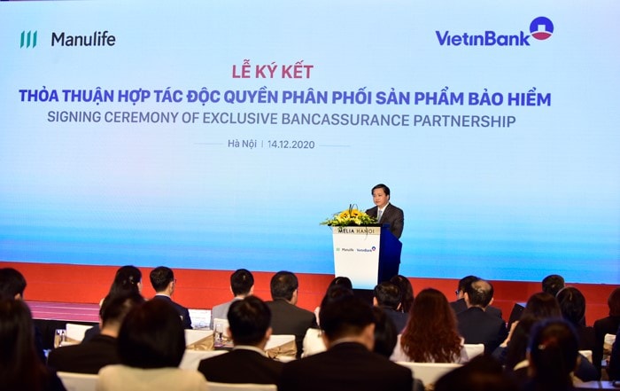 Chủ tịch HĐQT VietinBank Lê Đức Thọ phát biểu tại buổi Lễ