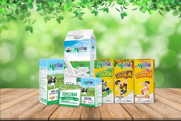 Các sản phẩm của công ty Mộc Châu Milk.