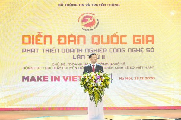 Ông Nguyễn Mạnh Hùng, Bộ trưởng Bộ Thông tin & Truyền thông phát biểu tại diễn đàn