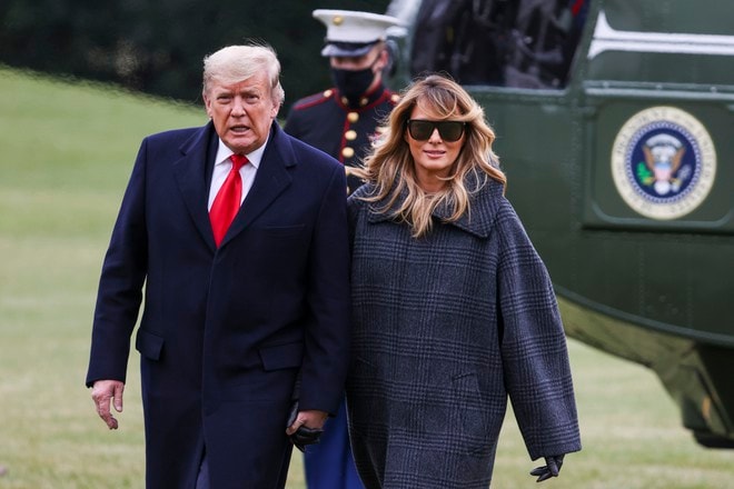 Tổng thống Donald Trump và đệ nhất phu nhân Melania Trump tại Nhà Trắng ngày 31/12/2020. Ảnh: AFP