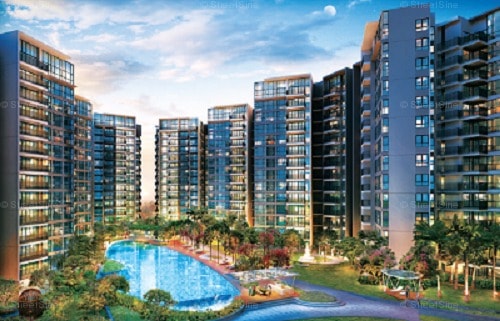 Một khu căn hộ tại Singapore với các tiện ích thư giãn bao quanh bởi không gian xanh ngay dưới chân tòa nhà