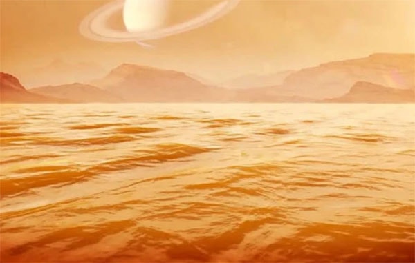 Biển Kraken Mare - (ảnh đồ họa từ NASA).