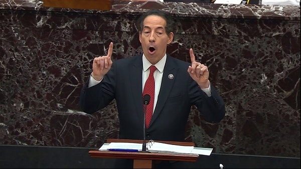 Hạ nghị sĩ đảng Dân chủ Jamie Raskin phát biểu tại phiên tòa luận tội ông Trump lần hai ở Thượng viện hôm 9/2. Ảnh: AP.