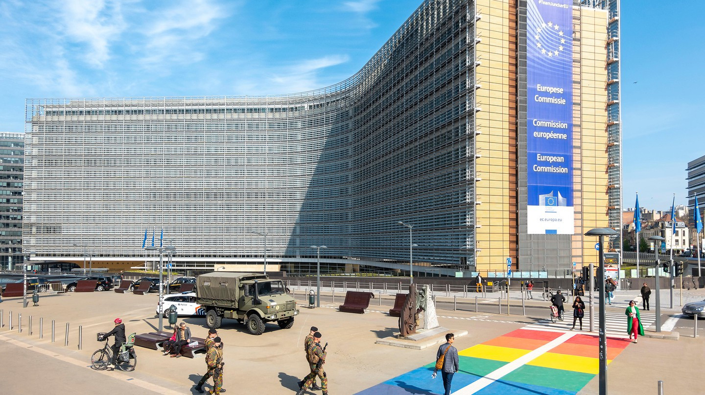 Tòa nhà Berlaymont, một tu viện trước đây, hiện là nơi đặt trụ sở của Ủy ban Châu Âu tại Brussels, Bỉ.