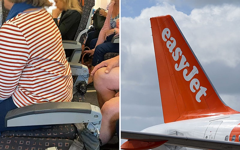 Hình ảnh một hành khách của hãng hàng không EasyJet ngồi trên một chiếc ghế không có lưng dựa đã trở thành trò mua vui cho những người tham gia mạng xã hội, khi họ đưa ra những lời chế giễu.