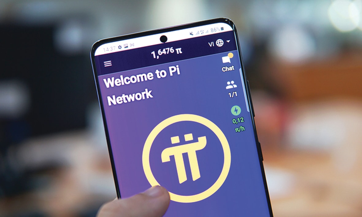  Giao diện của ứng dụng Pi Network. Số lượng đồng Pi trong tài khoản sẽ tăng theo từng giờ, dù người dùng không làm gì.p/Ảnh: Lưu Quý.