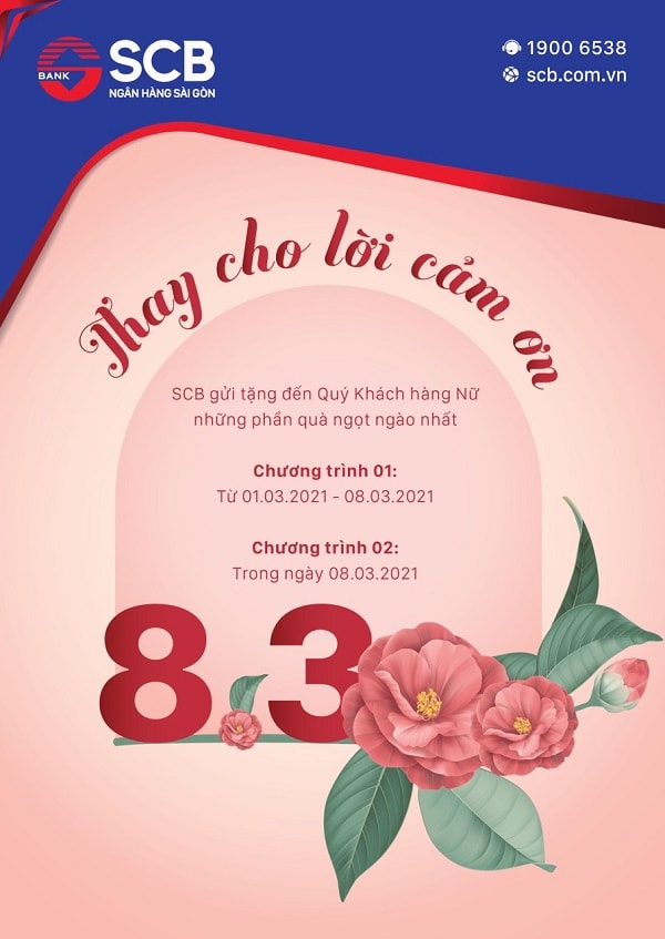 SCB tri ân khách hàng nữ nhân dịp 8/3