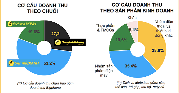 Cơ cấu doanh thu theo mảng của MWG.